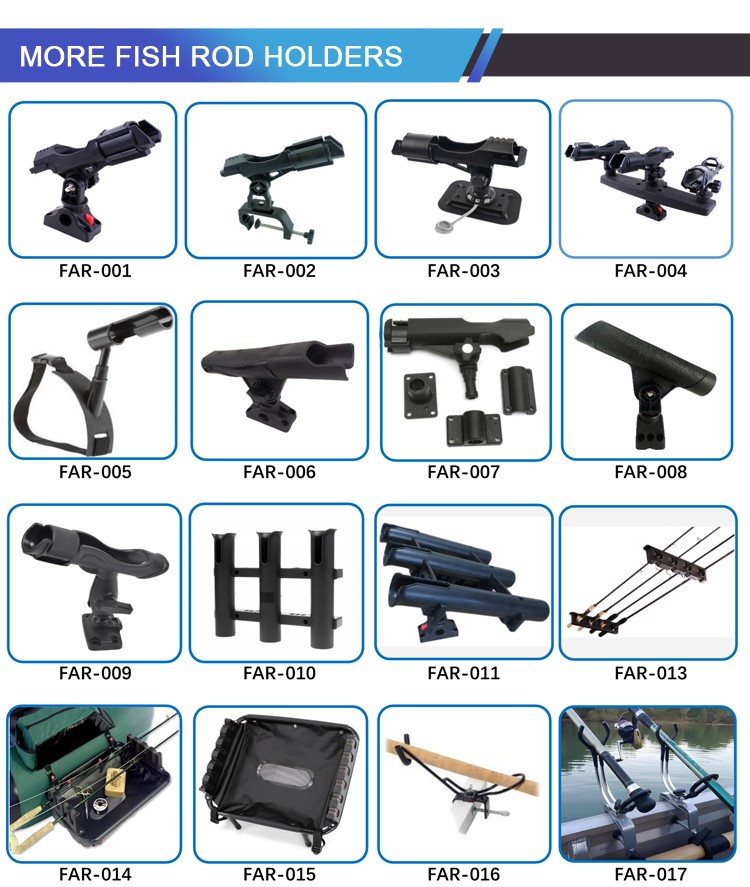 EasyOn! Portable Pontoon Fishing Rod Holder - Holds 4 Rods, Adjustable, Latching